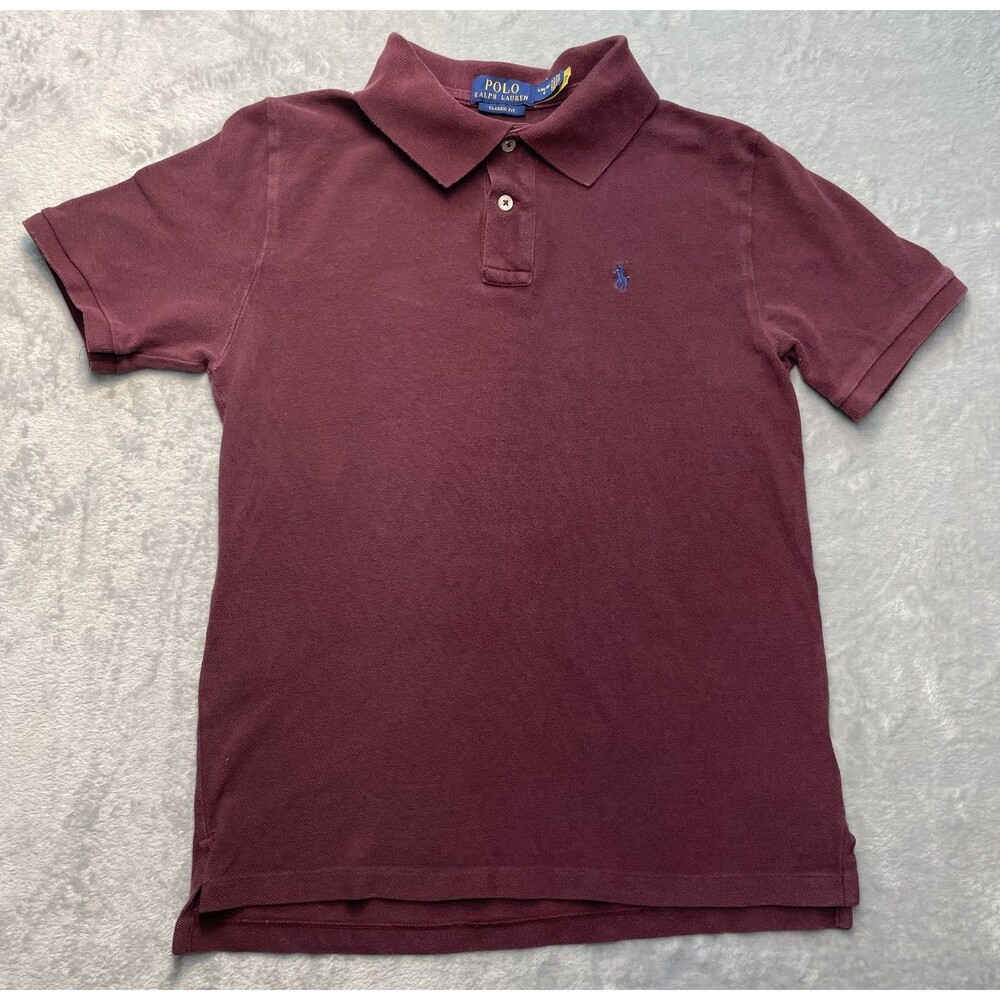 Boy’s Polo Ralph Lauren 100% Cotton Polo Shirt Youth LARGE (14-16) Burgundy New